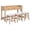Natural, variant on GZXS 4-Piece Bar Table Set with Charging Station & Drawers, 53" Long Counter Height Dining Pub Set with 3 Upholstered Stools for Small Space Kitchen, Light Gray