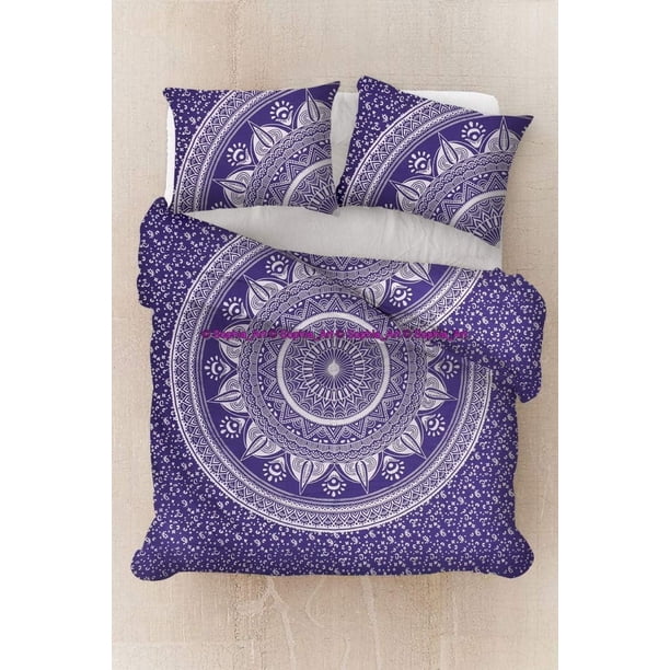 Hecho a mano Hippie Algodón Estampado Étnico Bohemio Mandala Ombre Funda Nórdica Ropa de Cama