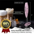 thumbnail image 4 of PowerLix Handheld Electric Milk Frother with Stainless Steel Stand, Battery-Operated Electric Whisk Foam Maker for Coffee, Latte, Cappuccino, Hot Chocolate and Frothy Delights, Light Pink, 4 of 8