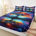 thumbnail image 3 of Manfei Tree Of Life Twin Sheet Sets 3pcs for Teens Adults,Gradient Galaxy Universe Twin Fitted Sheet Microfiber,Bohemian Boho Breathable Flat Sheet,Lightweight Room Decor, 3 of 7