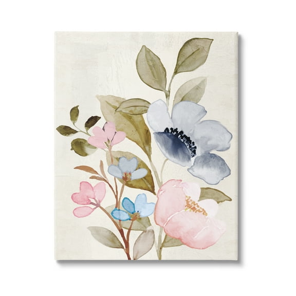 Stupell Industries Soft Cottage Florals Botanical & Floral Painting Gallery Wrapped Canvas Art Print Wall Art, 24 x 30
