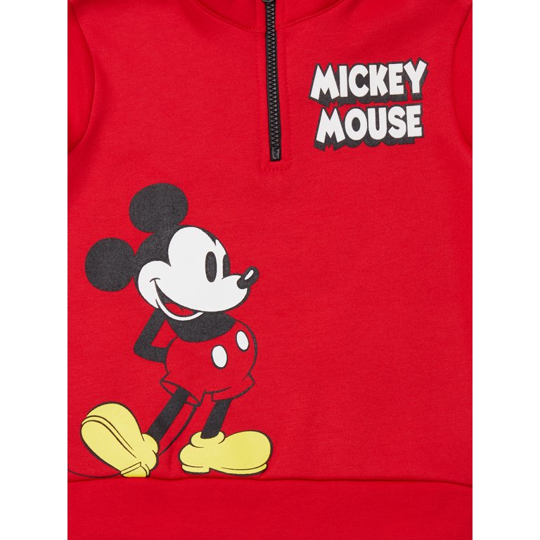 Disney Mickey Mouse Boys Half-Zip Sweatshirt & Jogger Sweatpants, 2-Piece  Outfit Set, Sizes 4-7