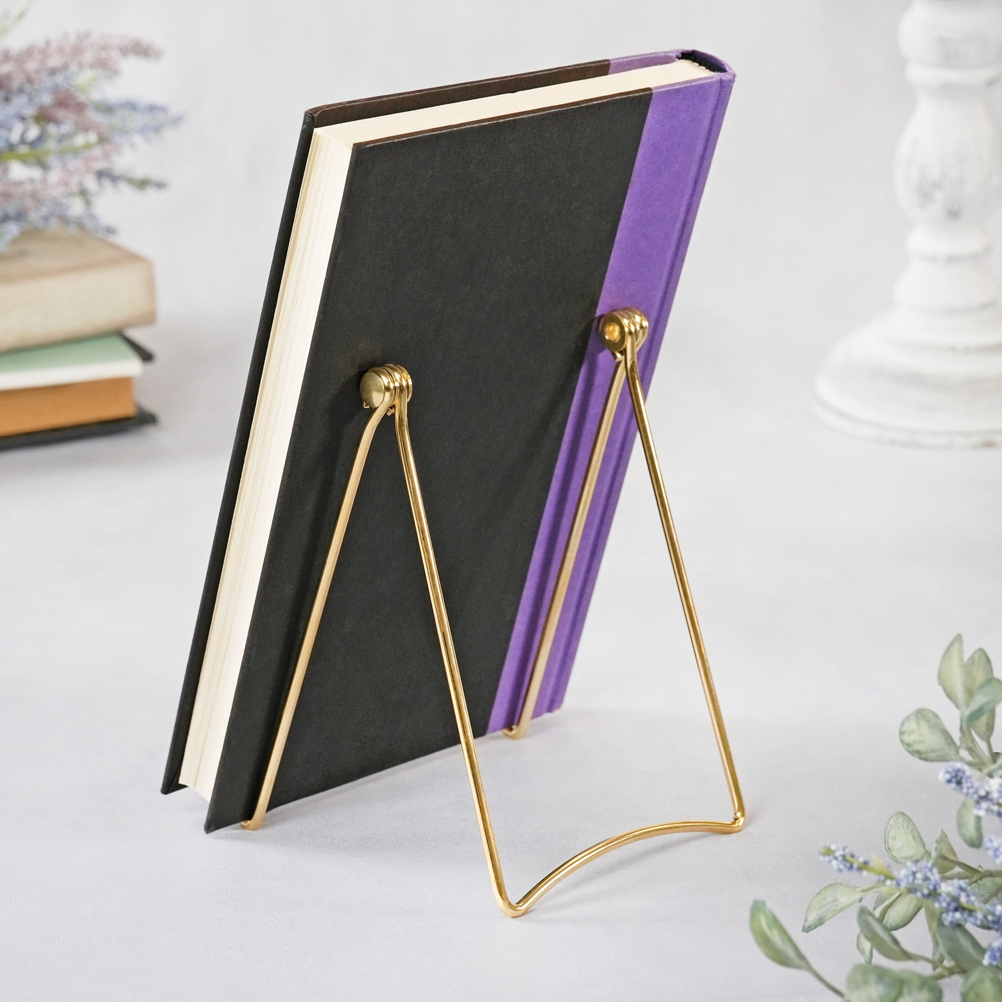 Bard's Folding Gold Wire Easel Stand, 6" H x 4.25" W x 6.25" D, Pack of 2