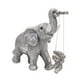thumbnail image 2 of Estatua de elefante madre e hijo jugando en un columpio, colección de figuras de animales únicas Plata, 2 of 9