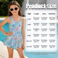 thumbnail image 5 of DISNIMO Girls' Sleeveless Swimsuits Starfish Shell Printed One Piece Swimwear Skirted Soft Stretch Swim Dress Quick Dry U Neck Bathing Suit, 5 of 8