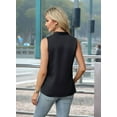 thumbnail image 4 of Womens Summer Sleeveless Silk Satin V Neck Business Casual Tank Tops black XXL, 4 of 7