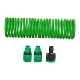 thumbnail image 2 of Manguera de jardín en espiral, manguera de agua para césped portátil para exteriores con conector rápido flexible para grifos, patios, camiones, Verde, 2 of 8