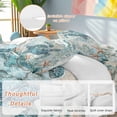 thumbnail image 2 of Cal King 4 Piece Bedding Set Blue Sea Turtle Ocean Starfish Soft Breathable Duvet Cover and Pillowcase,Seaweed Vintage Map Duvet Cover Set Washable Bed Sheets for Bedroom Dormitory Guest Room, 2 of 9