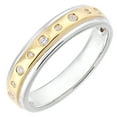 thumbnail image 2 of 9ct 2-Colour Gold Jewelco London Lil n Large 9 stone Diamond Bubble Wedding Ring, 2 of 6