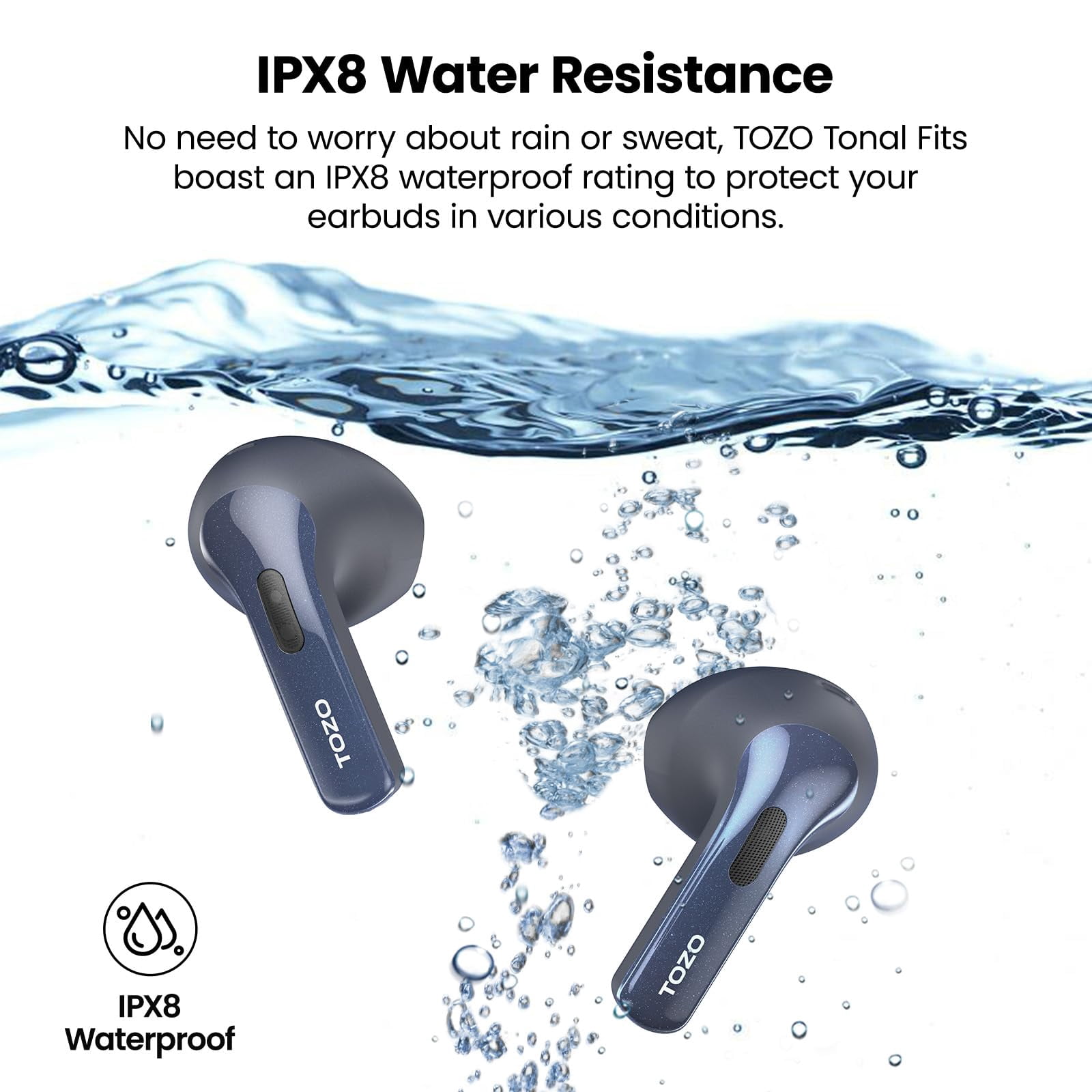 TOZO ANC ENC Wireless Earbuds Bluetooth 5.3 Headphones Stereo Ear buds IPX8 Waterproof in-Ear Earphones 44H Playback 2 DNS Noise Cancelling Mic Wireless Charging Case Dual LED Display for iOS Android