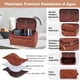 thumbnail image 3 of Neceser para Hombre, Necesers de Viaje Impermeable para Hombres y Mujer, Neceser Portátil, para Colgar, de Gran Capacidad, Necesers de Piel para Hombre (Marrón Rojizo), 3 of 3