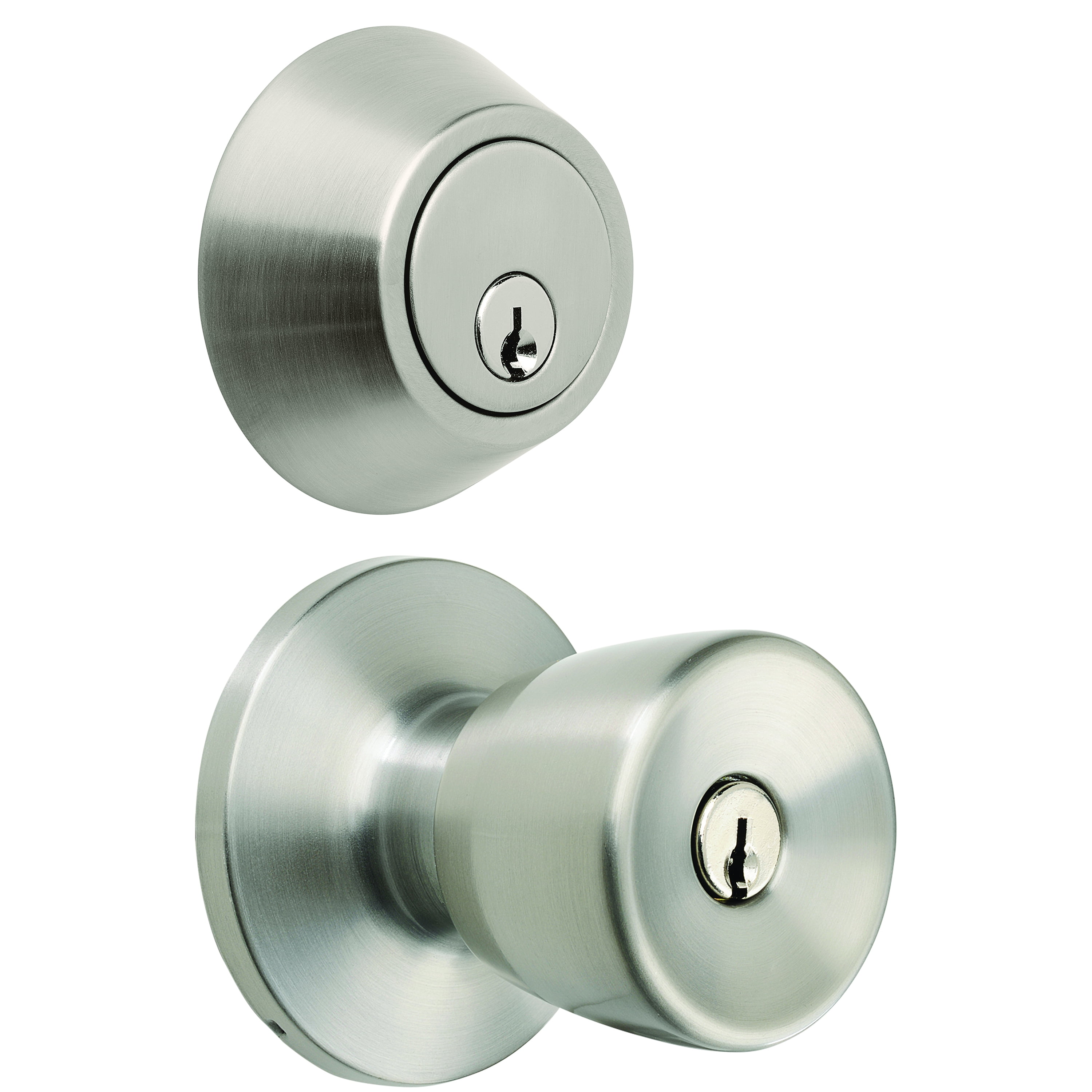 Mountain Security Doorknob and Deadbolt, 2-Pack, Stainless Steel Finish