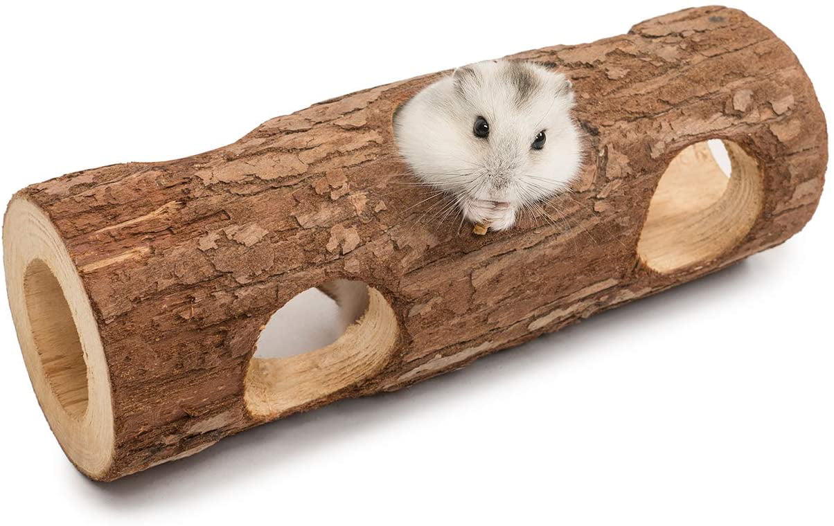 Natural Wood Hamster House Removable Toy For Gerbil Hamster Mouse Wood Color 