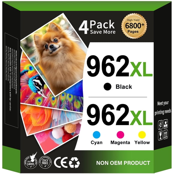 EaseFusion 962XL Ink Cartridges Combo Pack Replacement for HP 962XL HP 962 Ink Cartridges Work for HP Officejet Pro 9015e 9010 9025e 9010e 9012 9015