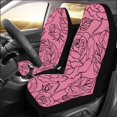thumbnail image 2 of Juego de 2 fundas para asientos de coche con diseño de hojas de flores color rosa ABPHQTO, 2 of 3