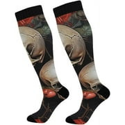 Bestwell Skull Compression Socks Women Men Knee High Stockings 1Pair for Sports,Running,Travel390