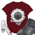 thumbnail image 2 of NAMTYQX Summer Tops Short Sleeve Lightweight Crewneck Patterns Mit Muster Cool Relaxed Fit Cute Plus Size Short Sleeve Blouses for Women Wine Size M, 2 of 5
