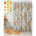 thumbnail image 5 of Brown Leaves Shower Curtains for Bathroom, Gray Forest Watercolor Waterproof Fabric Shower Curtain for Bathroom Bathtub Decoration, Machine Washable, 36"x72", 5 of 9