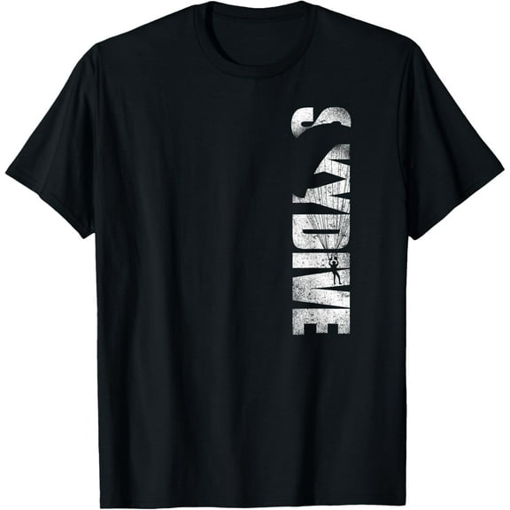 Skydiving Skydive Vintage T-Shirt men and women can wear, black, white, gifts