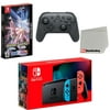 Nintendo Switch Console Neon Red & Blue with Extra Wireless Controller, Pokemon Brilliant Diamond & Shining Pearl and Screen Cleaning Cloth
