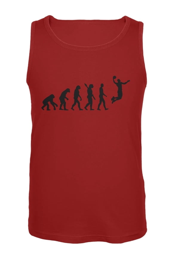 Basketball Evolution Red Adult Tank Top - X-Large