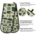 thumbnail image 2 of Yayeee Double Oven Mitt Kitchen Heat Resistant Baking 35" x7" Quilted Glove, Green Geometric, 2 of 6