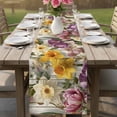 thumbnail image 4 of Spring Floral Table Runner 70 Inches, Farmhouse Flowers Watercolor Botanical Elegant Bed Runner Dresser Scarves Tabletop for Indoor Outdoor Parties/Ceremony/Banquet, 13" x 70", 4 of 8