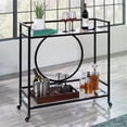 thumbnail image 4 of Pemberly Row Contemporary Metal / Glass Bar Cart in Black Finish, 4 of 14