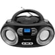thumbnail image 1 of MEGATEK Boombox portátil con CD con radio estéreo FM, Bluetooth, puerto USB y pantalla LCD retroiluminada | Compatible con CD-R/CD-RW/MP3-CD | Entrada auxiliar | Conector para auriculares | Reproducto, 1 of 5