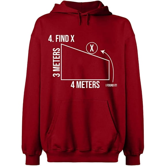 Unisex Hoodie Sweatshirt, Find X Found It Math, Slim Fit, Long Sleeve Sweater - Antiquee Cherry Small