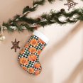 thumbnail image 7 of Salouo Autumn Pumpkins Gingham Print Christmas Stockings,Large Xmas Stocking Set of 1 Holiday and Farmhouse Stocking for Christmas Holiday Party Decoration(17.7*11 Inch), 7 of 7
