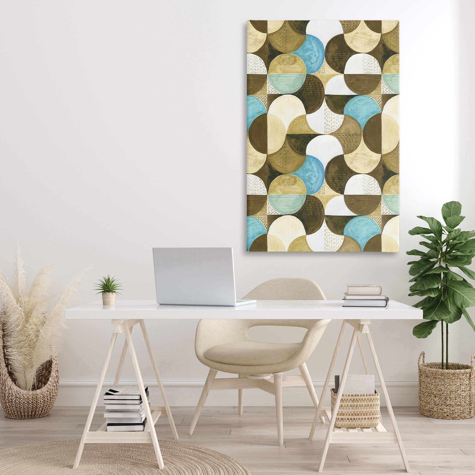 Stupell Industries Boho Circular Pattern Abstract Painting Gallery Wrapped Canvas Art Print Wall Art, 30 x 45