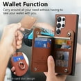 thumbnail image 4 of Allytechgroup for Samsung Galaxy S21 Ultra Protective Case, Back Cover With Card Pocket &Credit Card Slot Built-in Grip Ring Anti-Scratch, Shock-Absorbent Anti-Fingerprint Shockproof Bumper, Brown, 4 of 10