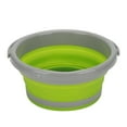 thumbnail image 4 of Collapsible Bucket Portable Handle Green Silicone Plastic Easy Hanging Foldable Bucket Camping, 4 of 7