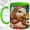 Green, variant on Floral Scarf Duck Coffee Mug, Garden Duck Mug, Ceramic 11 oz