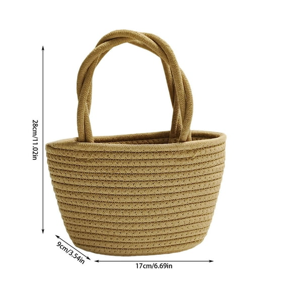 LanSuare Woven Beach Tote, Fashionable Handle Bag, Summer Beach Fashion Bags Suitable for Vacation, Casual Outings, Beach Days Carry