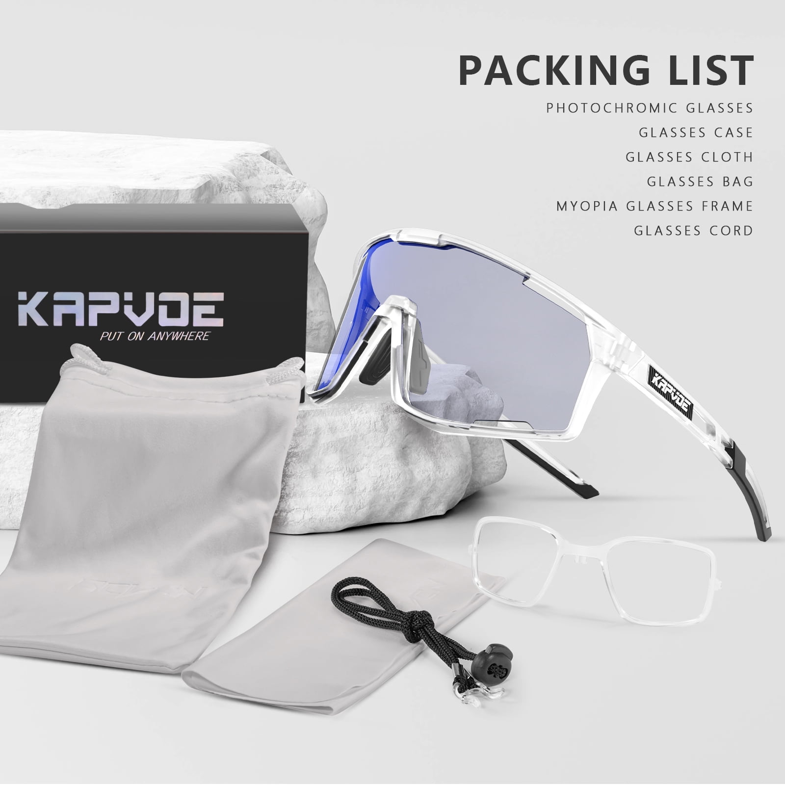 Aazon.co: KAPVOE Photochroic Cycling Glasses En Woen Clear