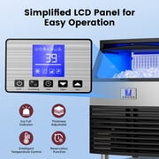 Friwest 450LBS/24H Commercial Ice Maker Machine, 120LBS Storage Bin, Under Counter Stainless Steel Ice Machine with Self-Cleaning LCD Panel for Restaurant, Bar, Café, Office & Hotel