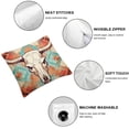 thumbnail image 6 of Boho Cow Print Pillow Cover Aztec Western Bull Skull Flowers Soft Flannel Pillow Covers Western Bull Cow Skull Pillowcases Cushion Cover Decor for Sofa Couch Bed, 6 of 7