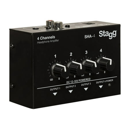 Stagg Model SHA-4 four channel headphone amplifier - DC 12-18V Powered