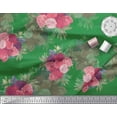 thumbnail image 2 of Soimoi Green Cotton Duck Fabric Leaves & Austin Rose Floral Print Fabric by the Yard 42 Inch Wide, 2 of 3