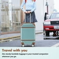 thumbnail image 2 of Hardshell Luggage Sets 3 Piece with Telescopic Handle, 24" Lightweight Suitcase with Double Spinner Wheels and Lock, Vintage Luggage for Travel, Green, 2 of 9