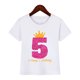 thumbnail image 3 of Camiseta de algodón estampada con número de cumpleaños de corona, regalo de cumpleaños para niños, camiseta para niña, camiseta divertida y linda para bebé, ropa para niños, 3 of 5
