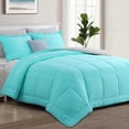 thumbnail image 2 of Aisbo Turquoise/Grey Full Size Comforter Set,3-Pieces Reversible Comforter Set Soft and Lightweight,All Season Down Alternative Bed Comforter with 2 Pillow Shams, 2 of 7
