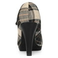 thumbnail image 2 of BLISSFUL STEP Women's Pump Plaid Platform Stiletto Heels Pumps Black Brown 8.5, 2 of 7