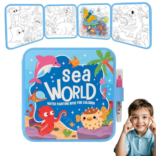 Mess-Free Water Coloring Book 2026 Reusable Water Painting Book Water Paint Color Book No Mess To Reveal Colors 3ml