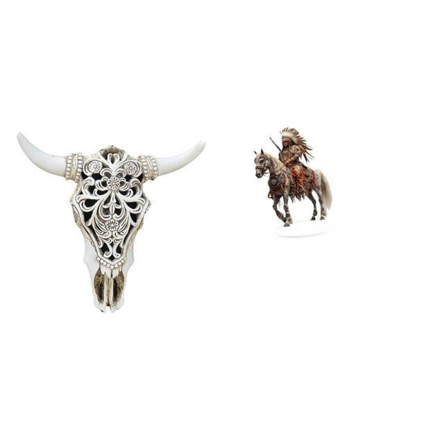 Arte Colgante De Pared Con Cabeza De Toro Tribal Y Escultura De Centro De Mesa De Caballero Acrílico Para Oficina, Granja, Dormitorio, Decoración Del Hogar, Regalo