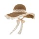 thumbnail image 4 of Sombrero de ala ancha para el sol, gorra ligera, sombrero de paja para mujer para viajes cortos, fiestas al aire libre Caqui oscuro, 4 of 9