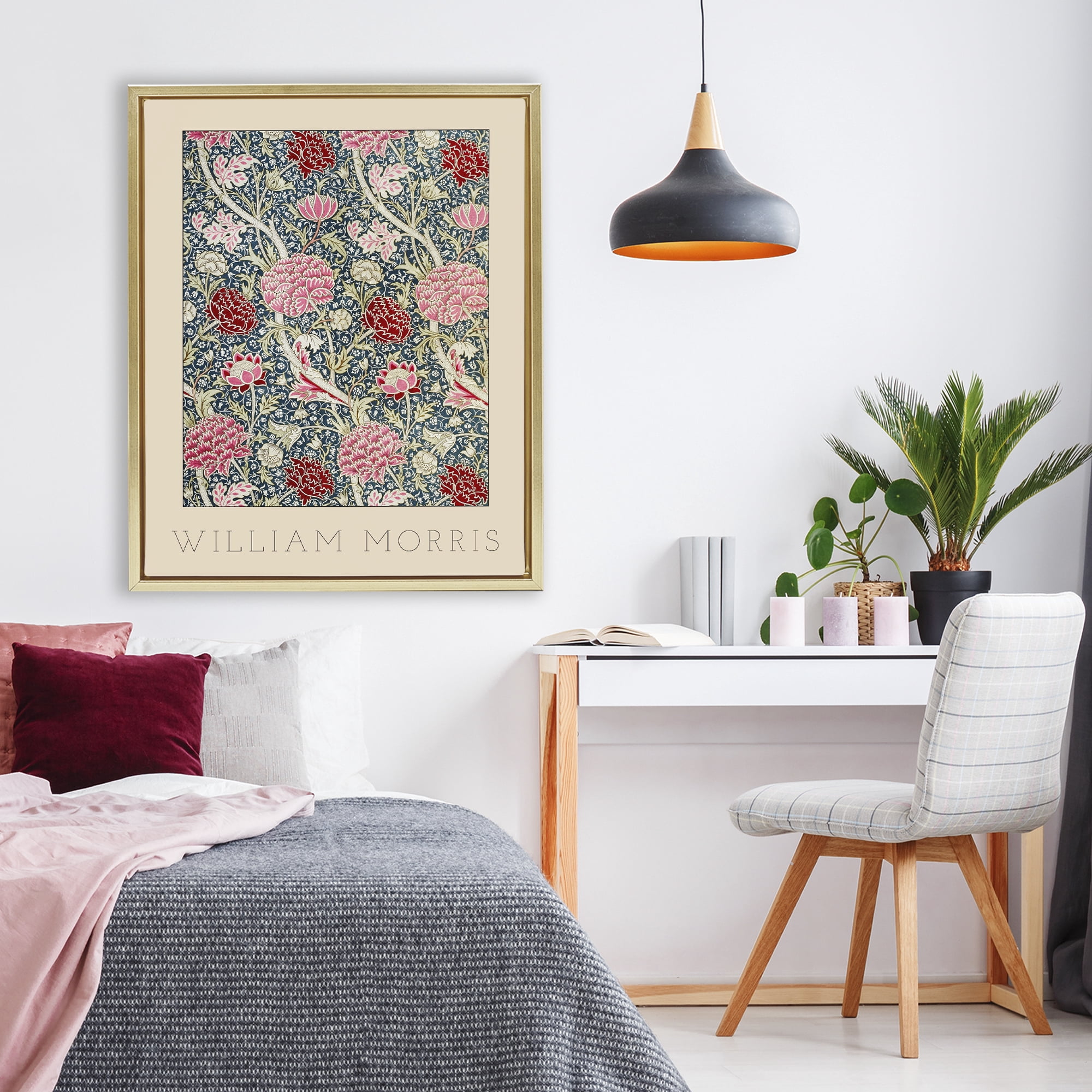 Stupell Industries Ornate Intertwined Flower Classic Gold Framed Floater Canvas Wall Art, design by Lil' Rue