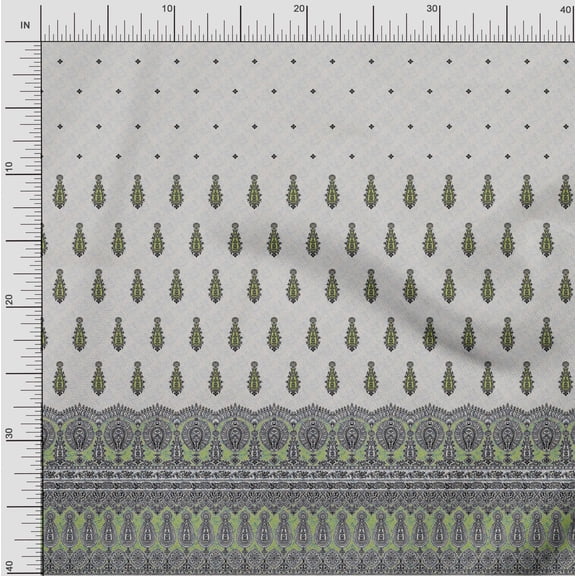 oneOone Cotton Flex Light Gray Fabric Floral Block Panel Quilting Supplies Print Sewing Fabric By The Yard 40 Inch Wide